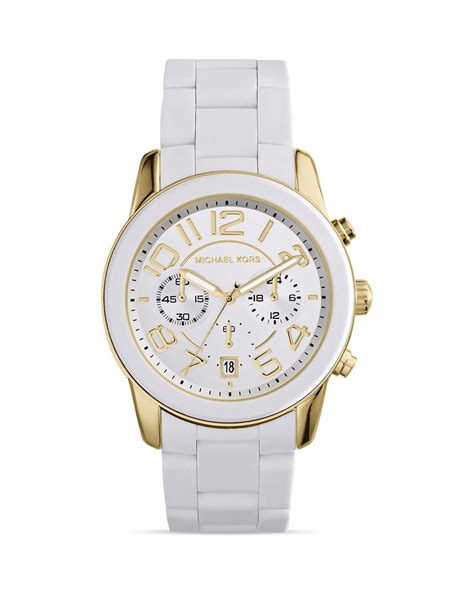 michael kors silicone watch white|Michael Kors Watch white band.